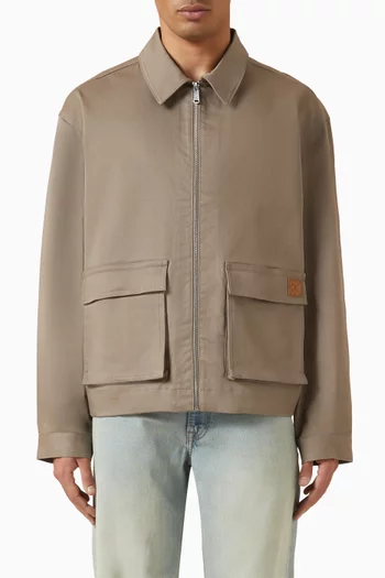 جاكيت بتصميم عملي وقصة فضفاضة قطن مطاطي