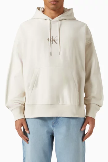 Premium Monogram Logo Hoodie in Fleece