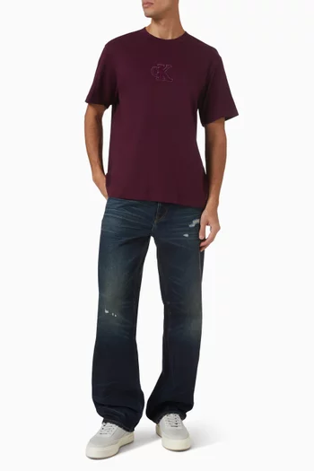 Monogram Logo-patch T-shirt in Cotton-jersey