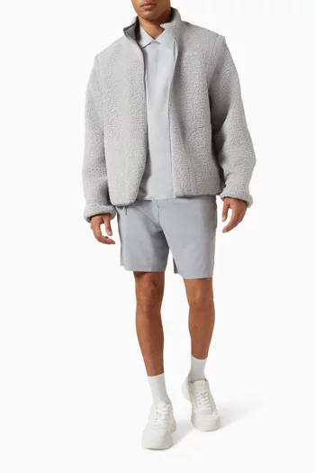 Reversible Zip-up Jacket in Sherpa Fleece & Ripstop Nylon
