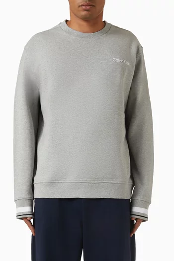 سويت شيرت بشعار الماركة مزيج قطن