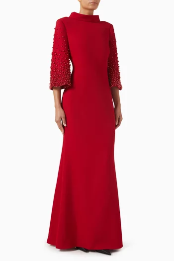 Pearl-embellished Gown
