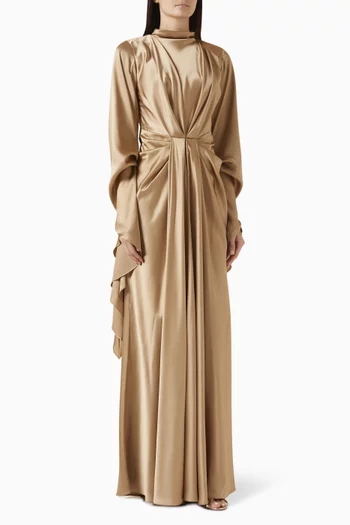Drape-waist Dress in Satin
