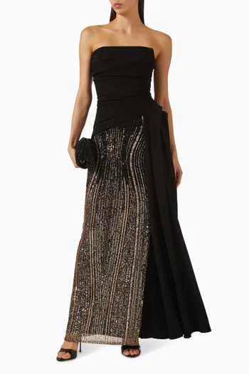 Bead-embellished Peplum Gown