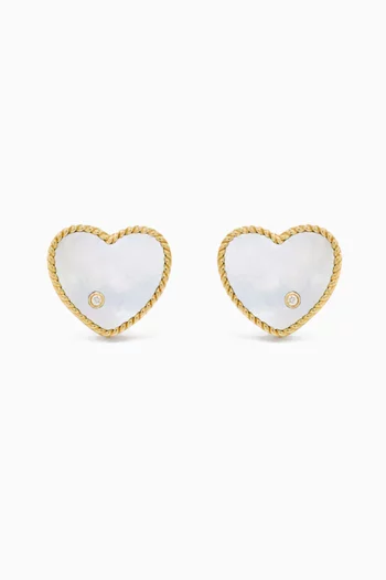 Paire De Puces Coeur Couleur Onyx Studs