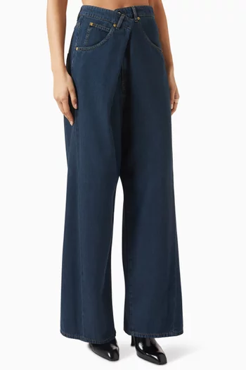 Ines Fold-over Jeans in Denim