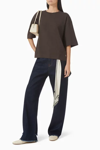 تي شيرت سميث بفتحة رقبة مستديرة قطن جيرسيه