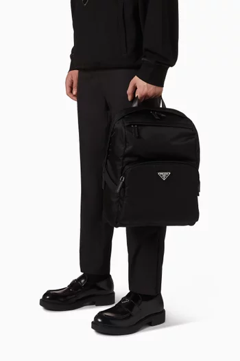 Backpack in Re-Nylon & Saffiano Leather