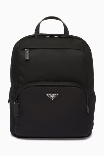 Backpack in Re-Nylon & Saffiano Leather