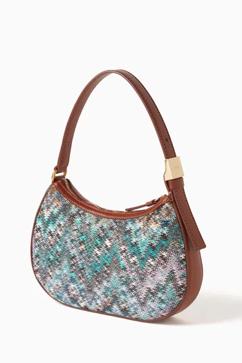 Mini Zigzag Hobo Bag in Lurex-knit