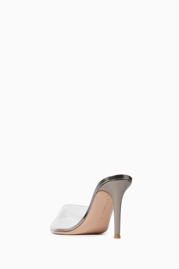 Elle 85 Mule Sandals in Patent Leather & Plexi
