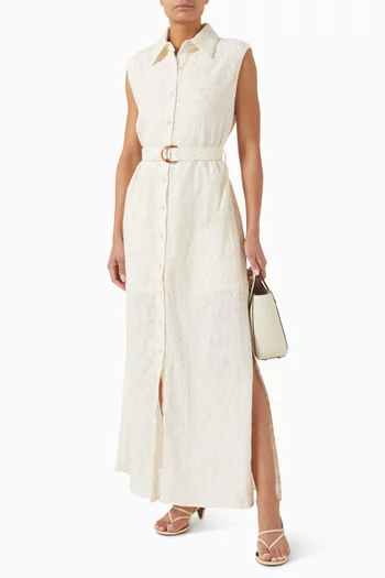 Giselle Embroidered Maxi Dress in Cotton