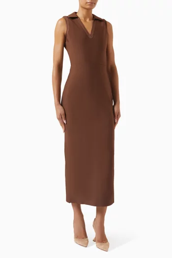 Khloe Midi Dress in Crepe-knit
