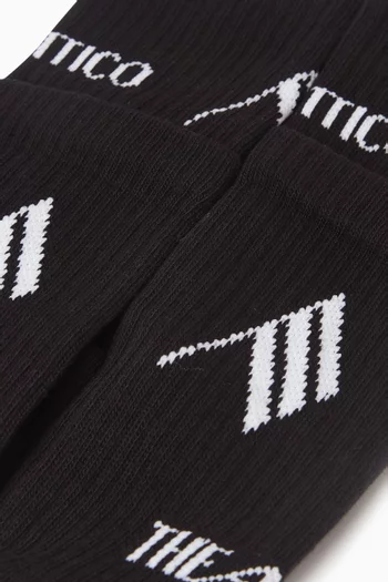 Layered Logo Socks in Cotton Blend