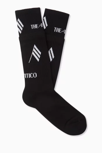 Layered Logo Socks in Cotton Blend