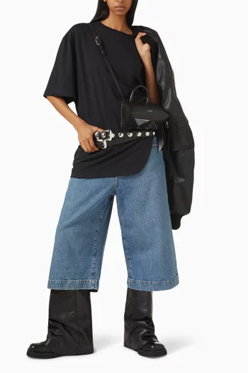 Curved-hem T-shirt in Cotton