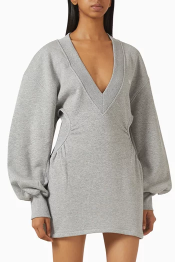 V-neck Mini Dress in Fleece