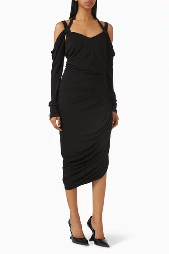 Off-shoulder Dress in Viscose Crepe