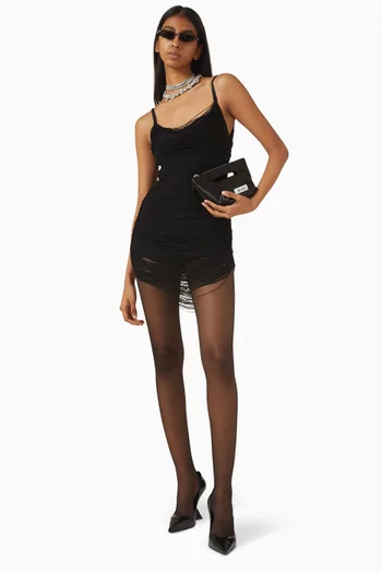 Fringe Mini Dress in Viscose Blend