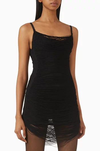 Fringe Mini Dress in Viscose Blend