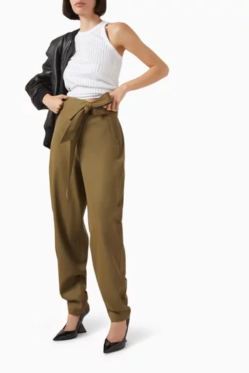 Fold-over Pants in Viscose-blend