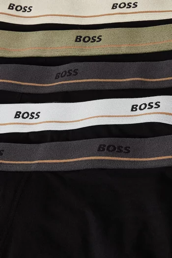 Logo Boxer Briefs in Stretch-cotton, Set of 5