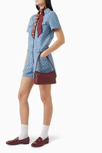 Small GG Emblem Shoulder Bag in Leather