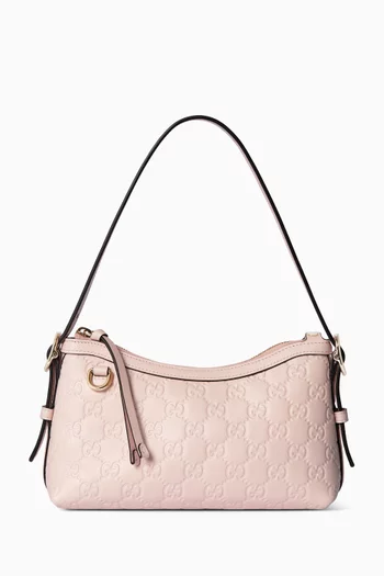 GG Emblem Shoulder Bag in Leather