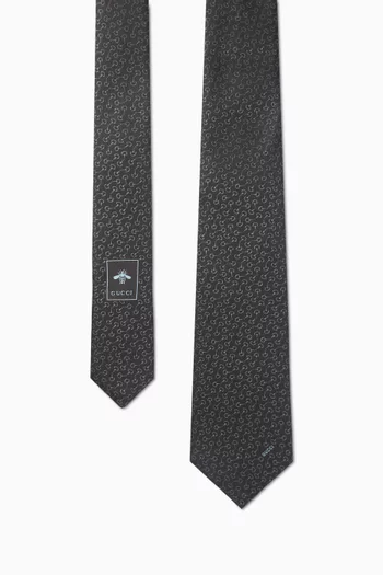 Horsebit Tie in Silk-jacquard