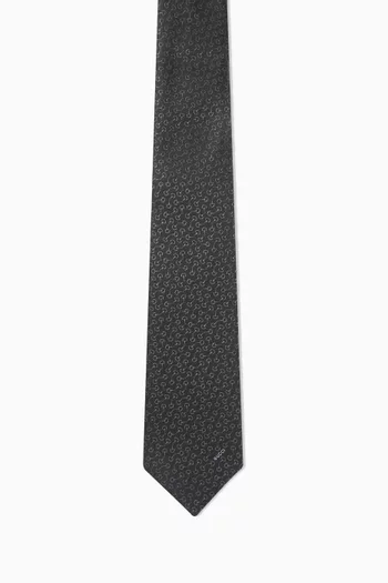 Horsebit Tie in Silk-jacquard