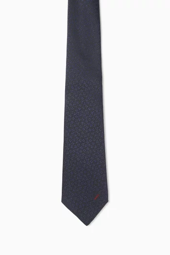 Horsebit Tie in Silk-jacquard