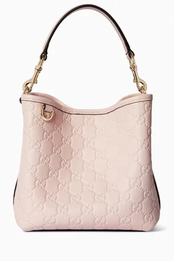 Small GG Emblem Bucket Bag in Leather