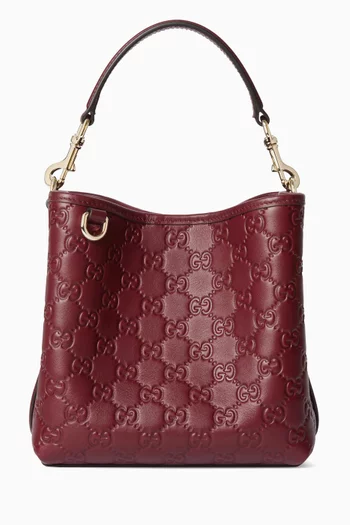 Small GG Emblem Bucket Bag in Leather