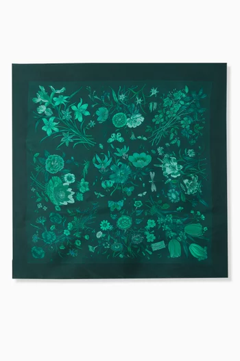 Floral-print Square Scarf in Silk