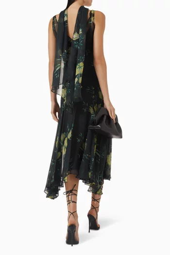Mistica Scarf Dress in Silk Chiffon