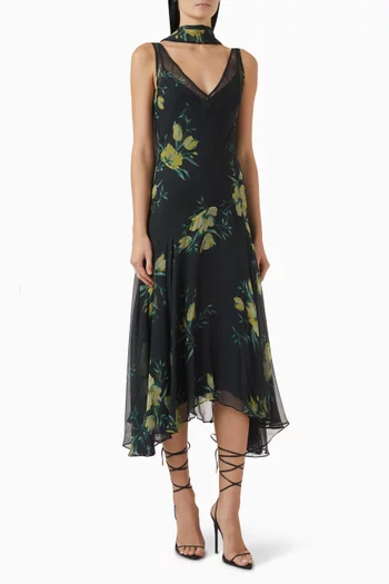 Mistica Scarf Dress in Silk Chiffon