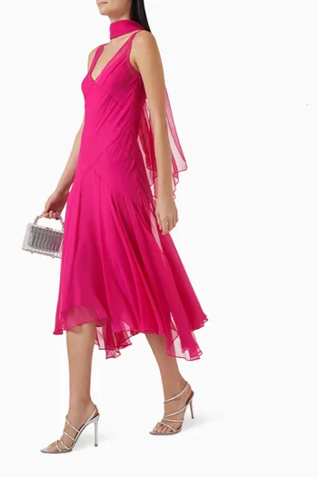 Mistica Scarf Dress in Silk Chiffon