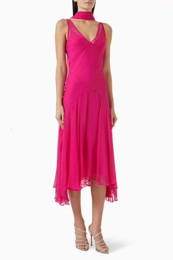 Mistica Scarf Dress in Silk Chiffon
