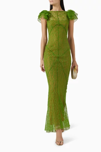 Nephele Fishtail Dress in Lace