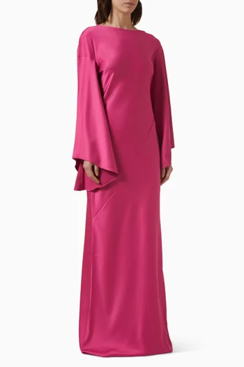 Xanthe Dress in Satin Crepe