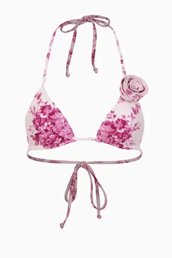 Rosette Triangle Bikini Top