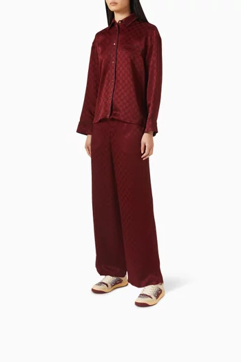 Crystal-embellished Sneakers in Leather & GG Canvas