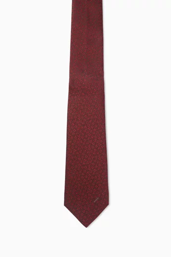 Horsebit Tie in Silk-jacquard
