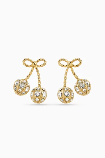 Cherryfic Swarovski Earrings in Gold-tone Brass