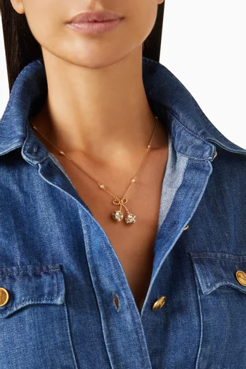 Cherryfic Crystal Necklace in Gold-tone Brass