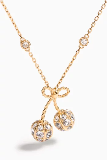 Cherryfic Crystal Necklace in Gold-tone Brass