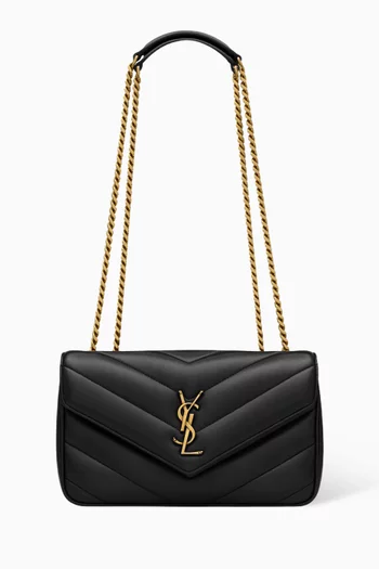 حقيبة كتف لولو صغيرة جلد ماعز مبطن