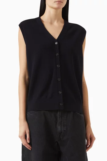 V-neck Waistcoat in Merino Wool