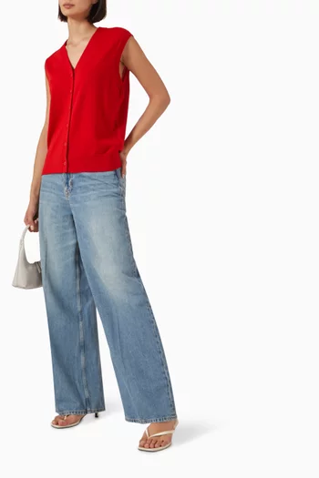 V-neck Waistcoat in Merino Wool