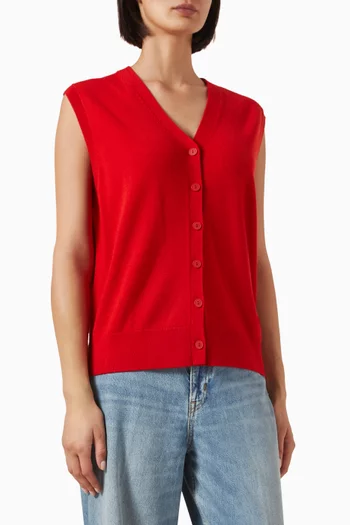 V-neck Waistcoat in Merino Wool